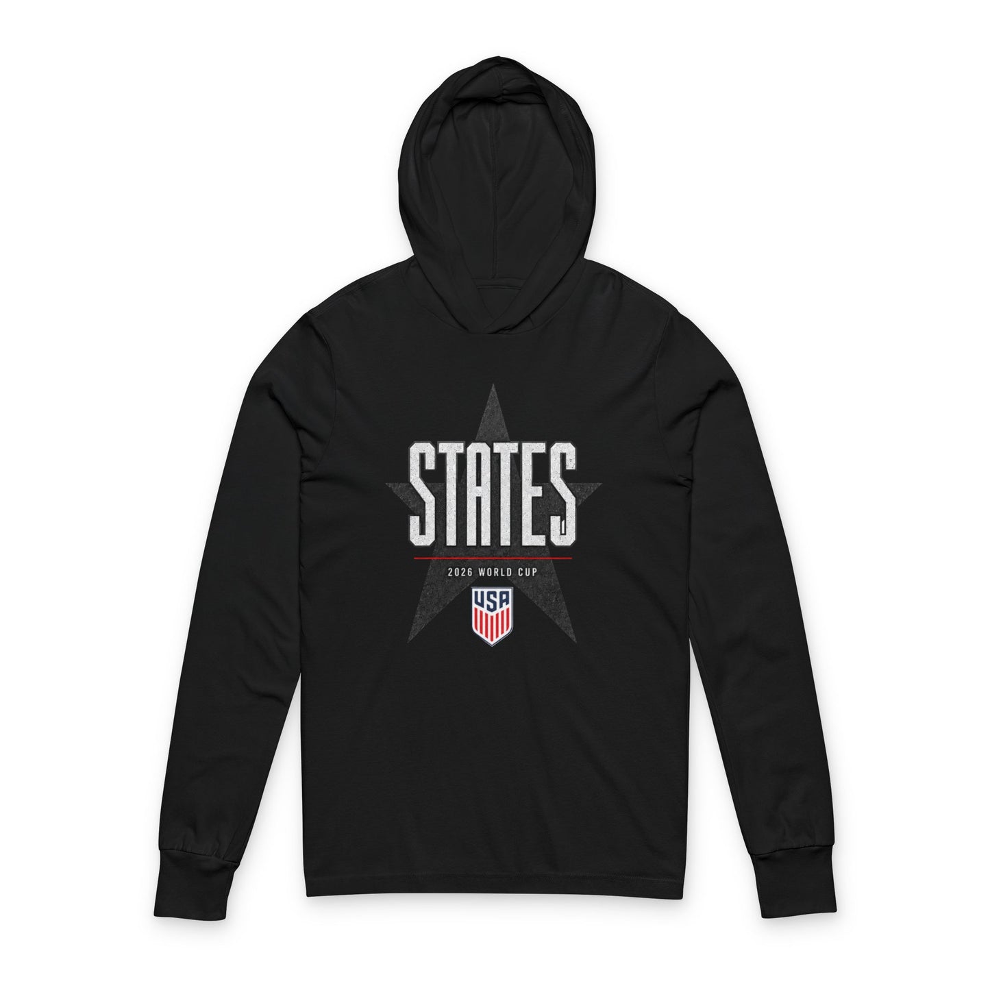 USMNT Soccer Hoodie Tee — World Cup 2022 Team Roster Long-Sleeve Hooded Tee