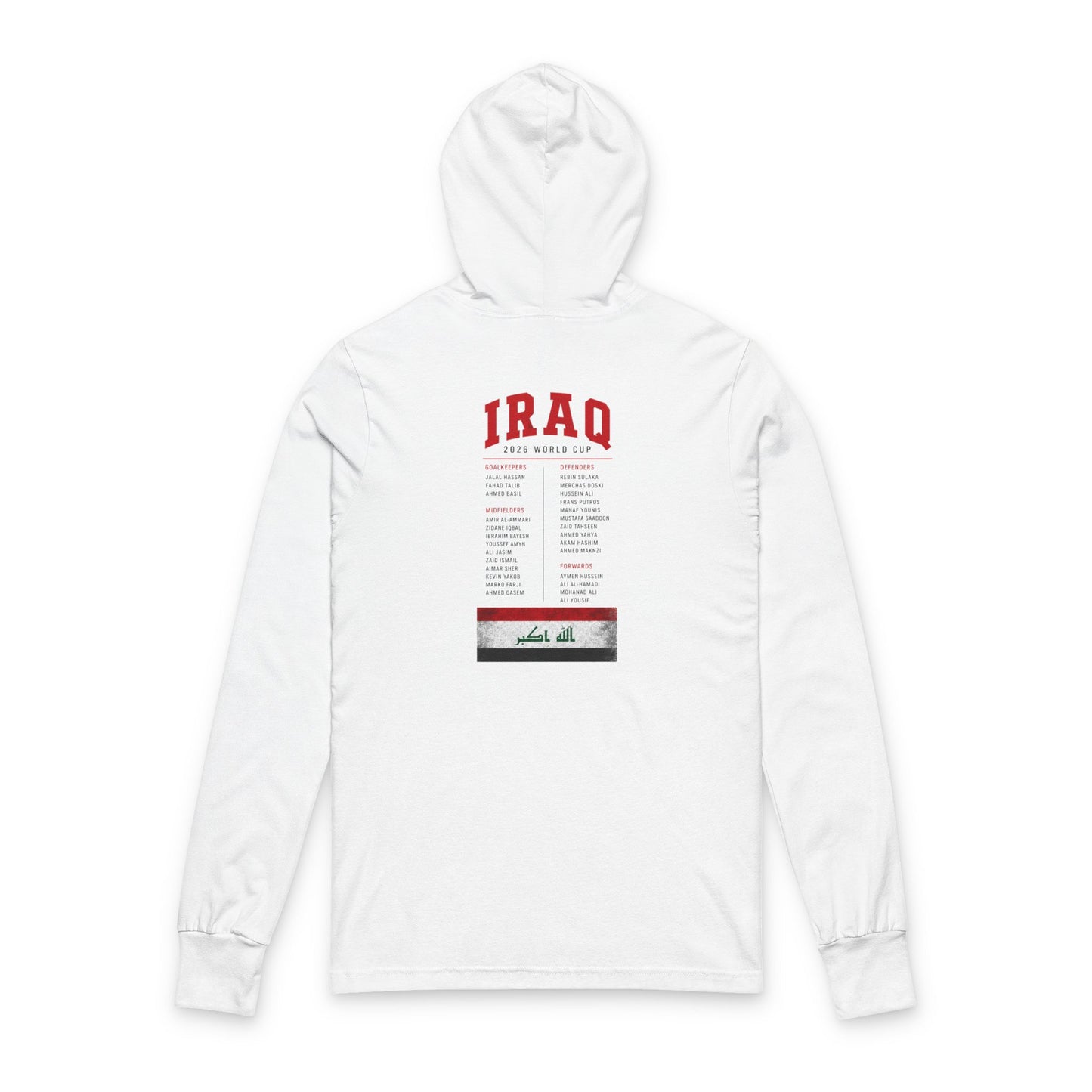 IRAQ Hoodie Tee — Lightweight Hooded Long-Sleeve Shirt