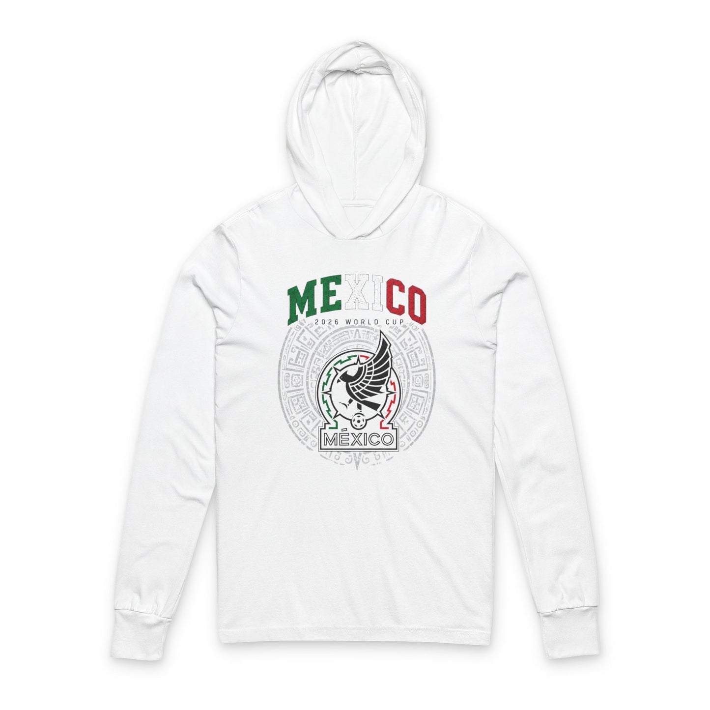 MEXICO Soccer Hoodie Tee — World Cup 2022 Team Roster Long-Sleeve Hooded Tee