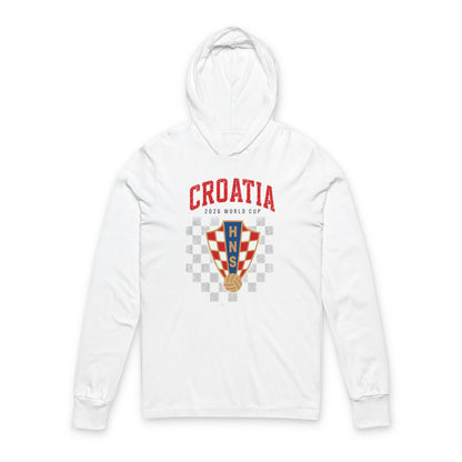 CROATIA  Soccer Hoodie Tee — World Cup 2022 Team Roster Long-Sleeve Hooded Tee