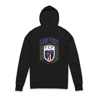 CABO VERDE Soccer Hoodie Tee — World Cup 2022 Team Roster Long-Sleeve Hooded Tee