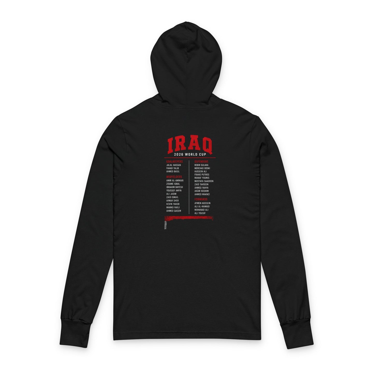 IRAQ Hoodie Tee — Lightweight Hooded Long-Sleeve Shirt