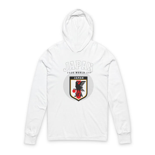 JAPAN Soccer Hoodie Tee — World Cup 2022 Team Roster Long-Sleeve Hooded Tee