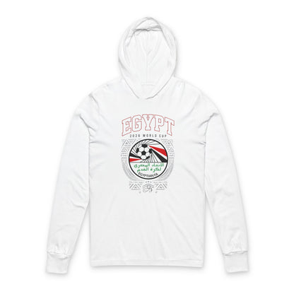 EGYPT Soccer Hoodie Tee — World Cup 2022 Team Roster Long-Sleeve Hooded Tee