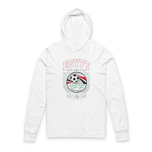 EGYPT Soccer Hoodie Tee — World Cup 2022 Team Roster Long-Sleeve Hooded Tee