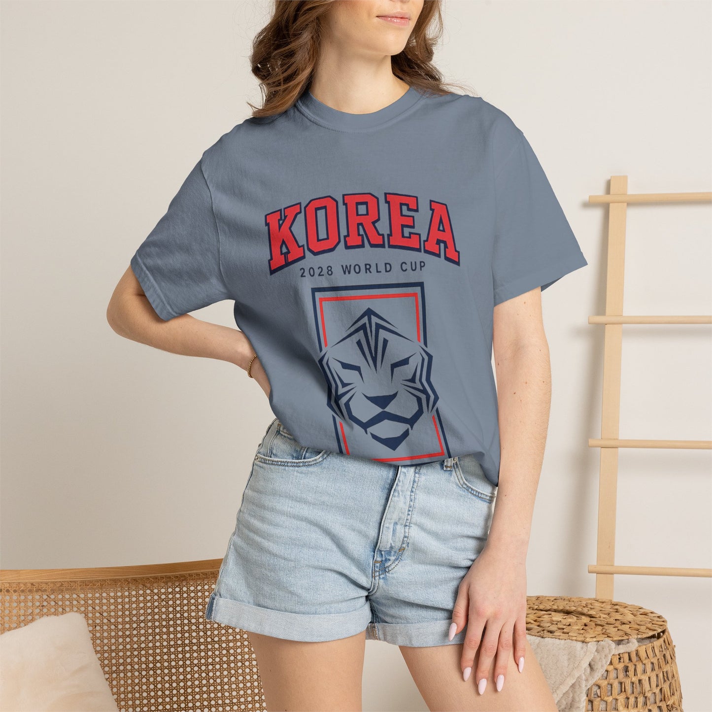 KOREA Unisex Garment-Dyed T-shirt