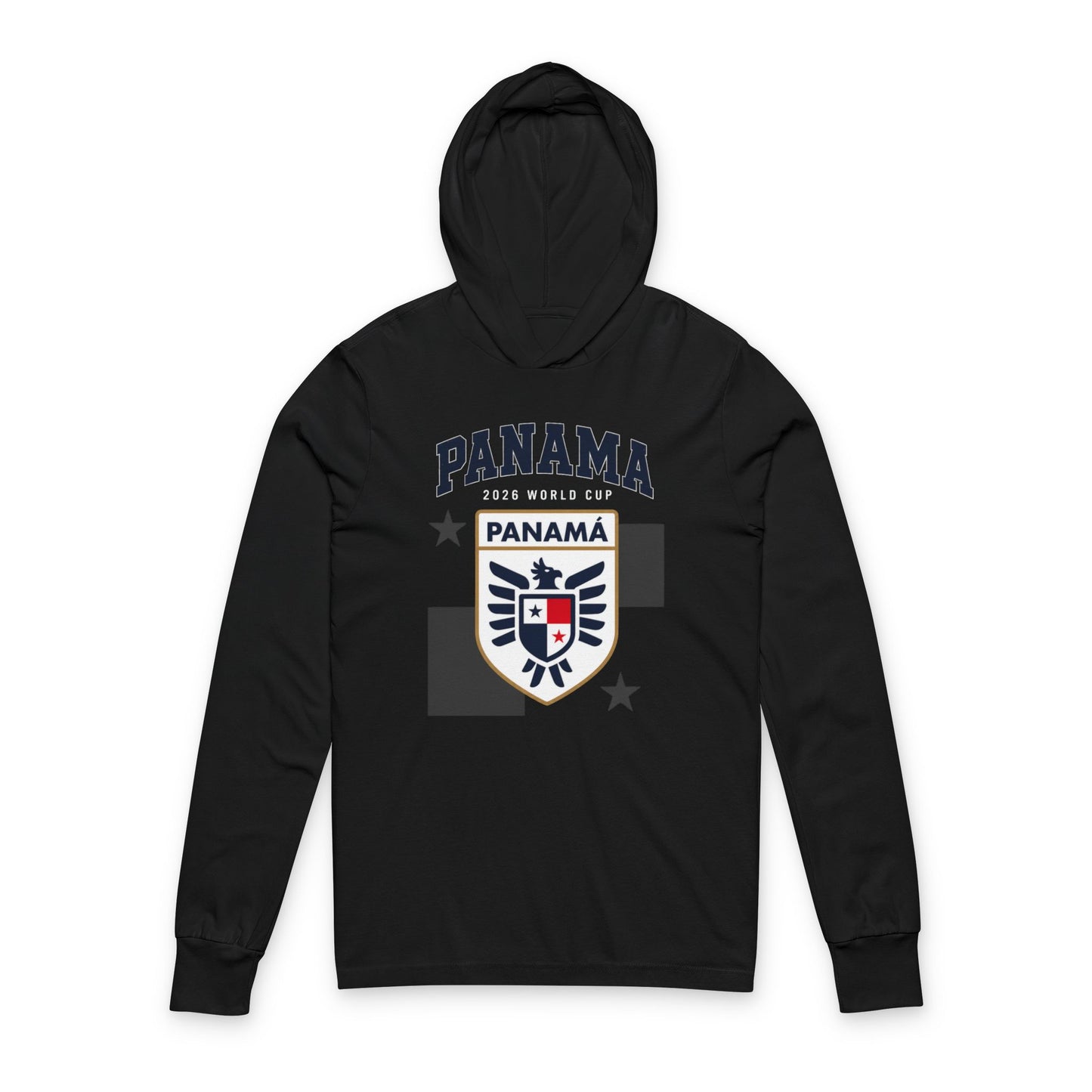 PANAMA Soccer Hoodie Tee — World Cup 2022 Team Roster Long-Sleeve Hooded Tee