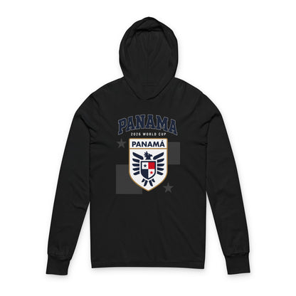 PANAMA Soccer Hoodie Tee — World Cup 2022 Team Roster Long-Sleeve Hooded Tee