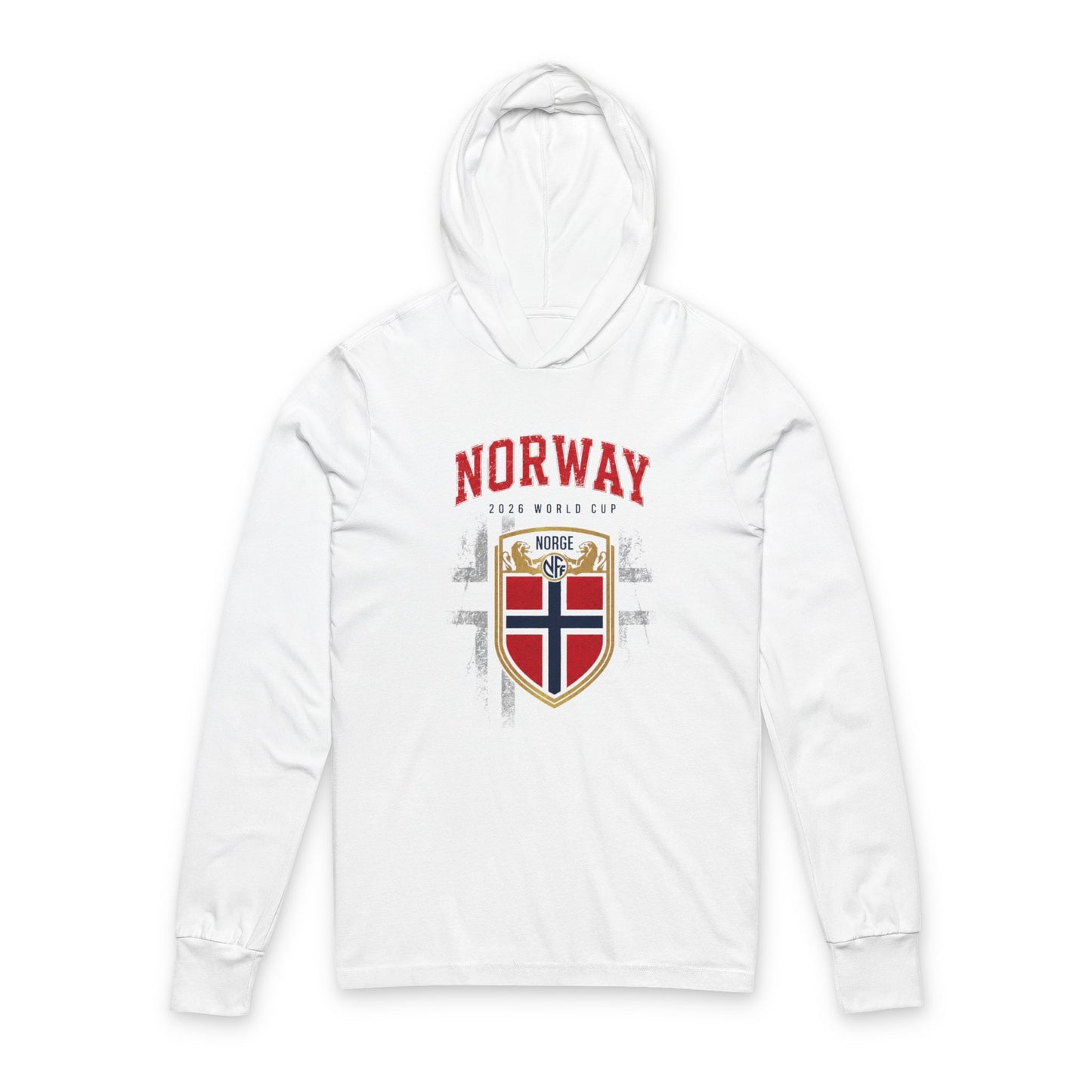 NORWAY Soccer Hoodie Tee — World Cup 2022 Team Roster Long-Sleeve Hooded Tee