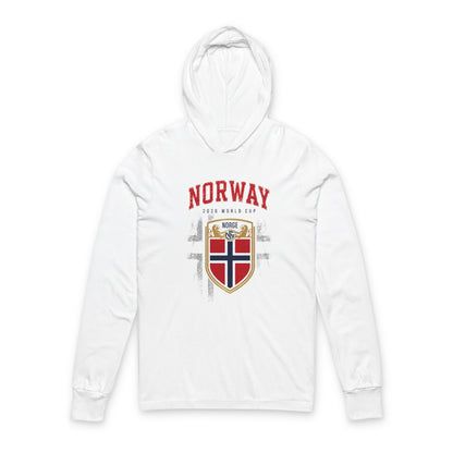 NORWAY Soccer Hoodie Tee — World Cup 2022 Team Roster Long-Sleeve Hooded Tee