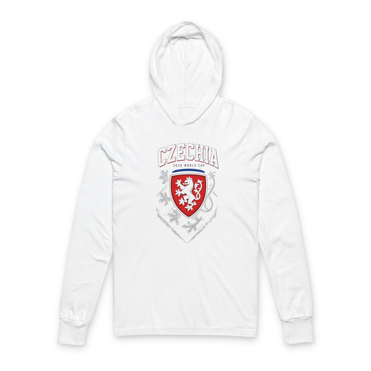 CZECHIA  Soccer Hoodie Tee — World Cup 2022 Team Roster Long-Sleeve Hooded Tee