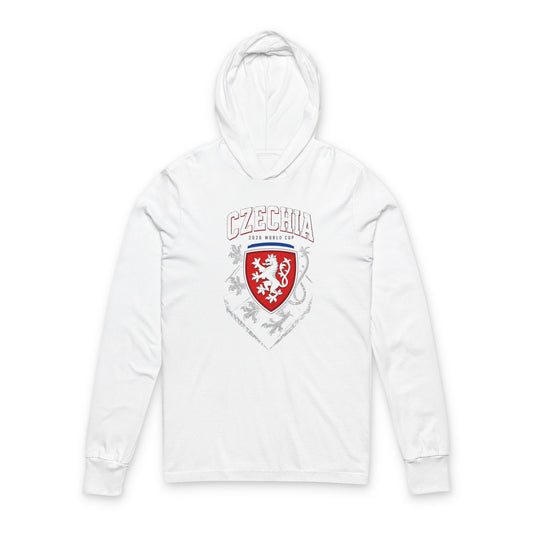 CZECHIA  Soccer Hoodie Tee — World Cup 2022 Team Roster Long-Sleeve Hooded Tee