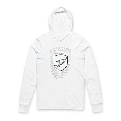 NEW ZEALAND Soccer Hoodie Tee — World Cup 2022 Team Roster Long-Sleeve Hooded Tee