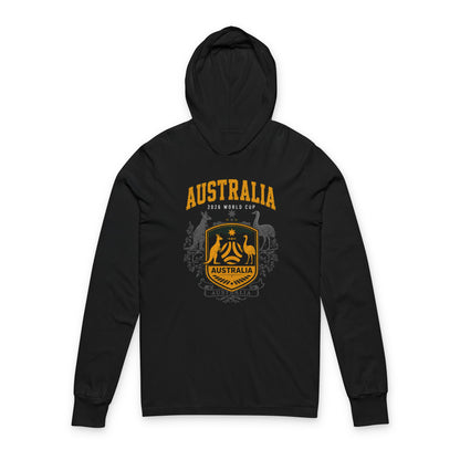 AUSTRALIA Soccer Hoodie Tee — World Cup 2022 Team Roster Long-Sleeve Hooded Tee