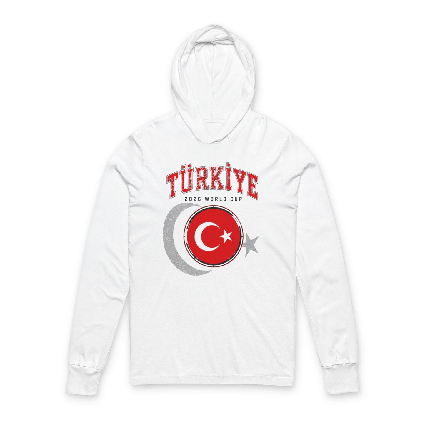 TURKEY Soccer Hoodie Tee — World Cup 2022 Team Roster Long-Sleeve Hooded Tee