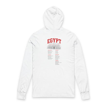 EGYPT Soccer Hoodie Tee — World Cup 2022 Team Roster Long-Sleeve Hooded Tee