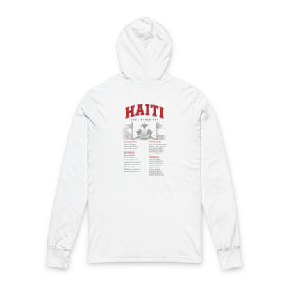 HAITI  Soccer Hoodie Tee — World Cup 2022 Team Roster Long-Sleeve Hooded Tee