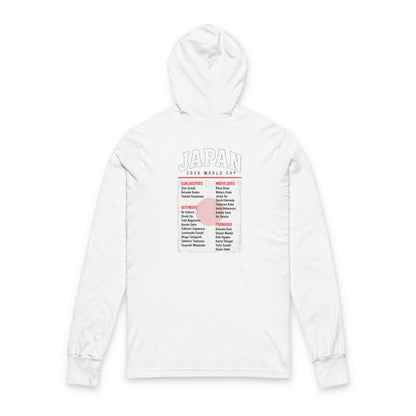 JAPAN Soccer Hoodie Tee — World Cup 2022 Team Roster Long-Sleeve Hooded Tee