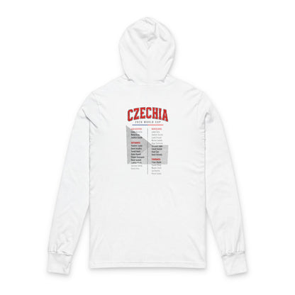CZECHIA  Soccer Hoodie Tee — World Cup 2022 Team Roster Long-Sleeve Hooded Tee