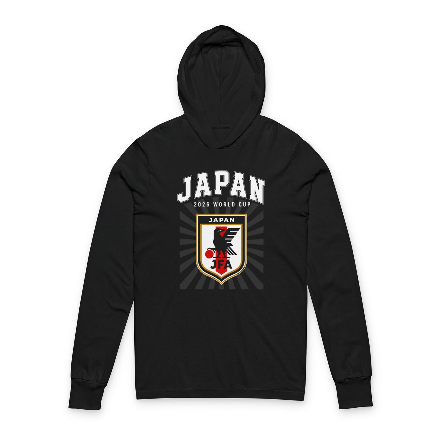 JAPAN Soccer Hoodie Tee — World Cup 2022 Team Roster Long-Sleeve Hooded Tee