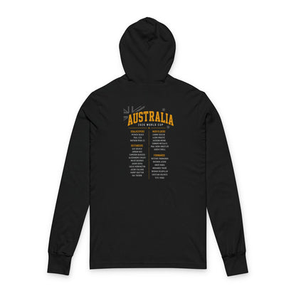 AUSTRALIA Soccer Hoodie Tee — World Cup 2022 Team Roster Long-Sleeve Hooded Tee