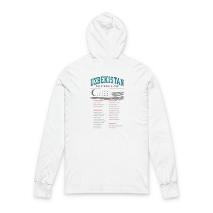 UZBEKISTAN Hoodie Tee — Lightweight Hooded Long-Sleeve Shirt