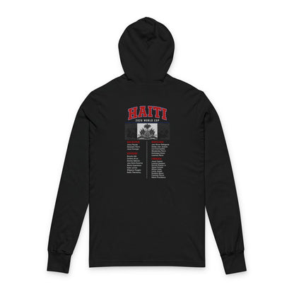 HAITI  Soccer Hoodie Tee — World Cup 2022 Team Roster Long-Sleeve Hooded Tee