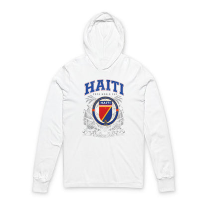 HAITI  Soccer Hoodie Tee — World Cup 2022 Team Roster Long-Sleeve Hooded Tee