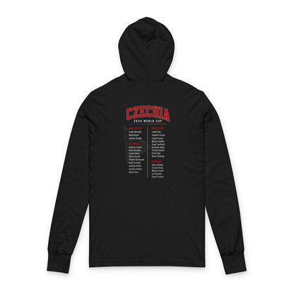 CZECHIA  Soccer Hoodie Tee — World Cup 2022 Team Roster Long-Sleeve Hooded Tee