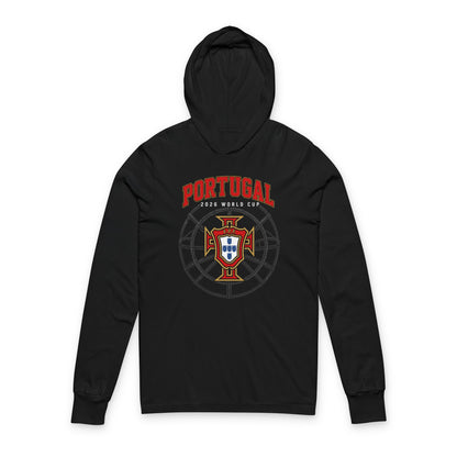 PORTUGAL Soccer Hoodie Tee — World Cup 2022 Team Roster Long-Sleeve Hooded Tee