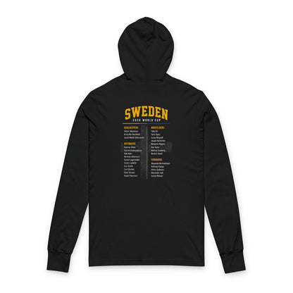 SWEDEN  Soccer Hoodie Tee — World Cup 2022 Team Roster Long-Sleeve Hooded Tee