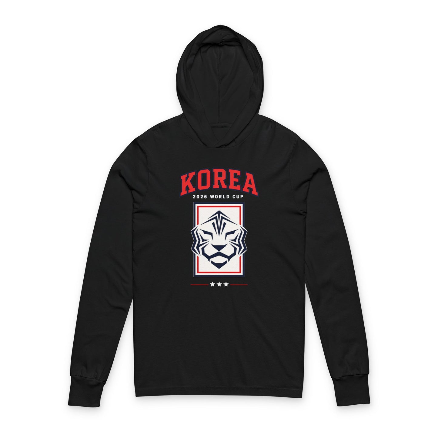 KOREA Soccer Hoodie Tee — World Cup 2022 Team Roster Long-Sleeve Hooded Tee