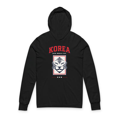 KOREA Soccer Hoodie Tee — World Cup 2022 Team Roster Long-Sleeve Hooded Tee