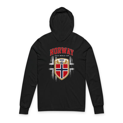 NORWAY Soccer Hoodie Tee — World Cup 2022 Team Roster Long-Sleeve Hooded Tee