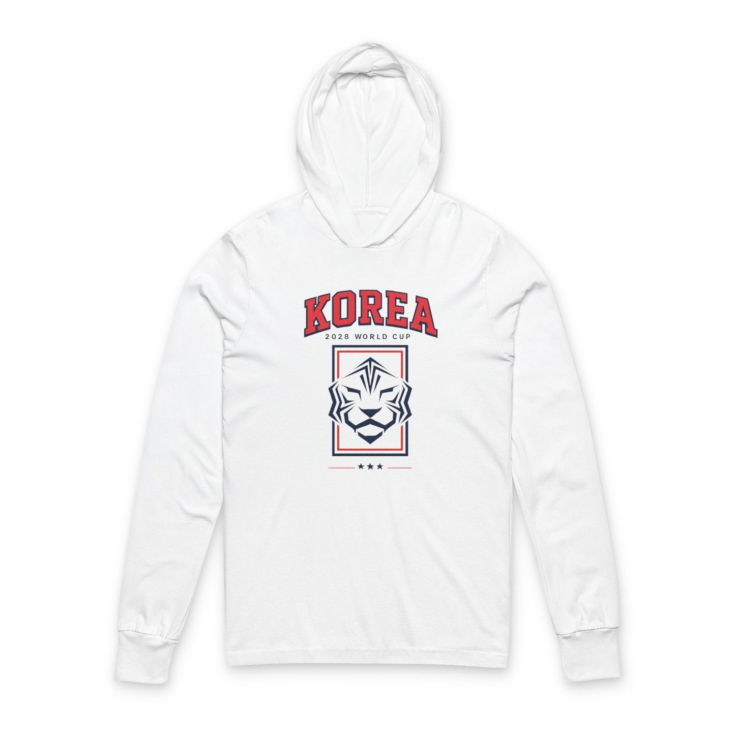 KOREA Soccer Hoodie Tee — World Cup 2022 Team Roster Long-Sleeve Hooded Tee