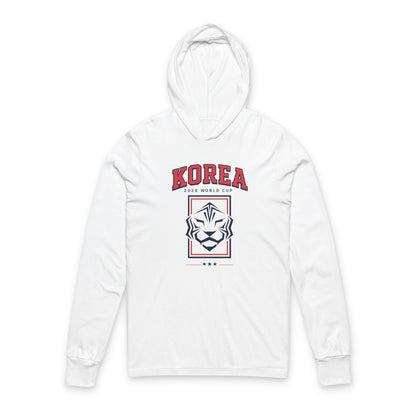 KOREA Soccer Hoodie Tee — World Cup 2022 Team Roster Long-Sleeve Hooded Tee