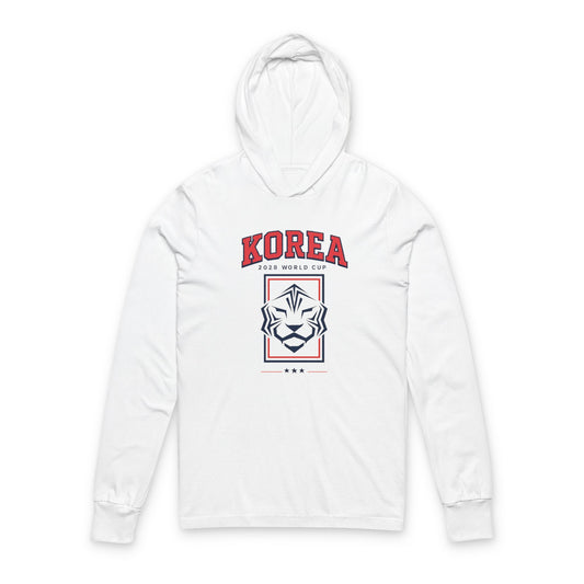KOREA Soccer Hoodie Tee — World Cup 2022 Team Roster Long-Sleeve Hooded Tee