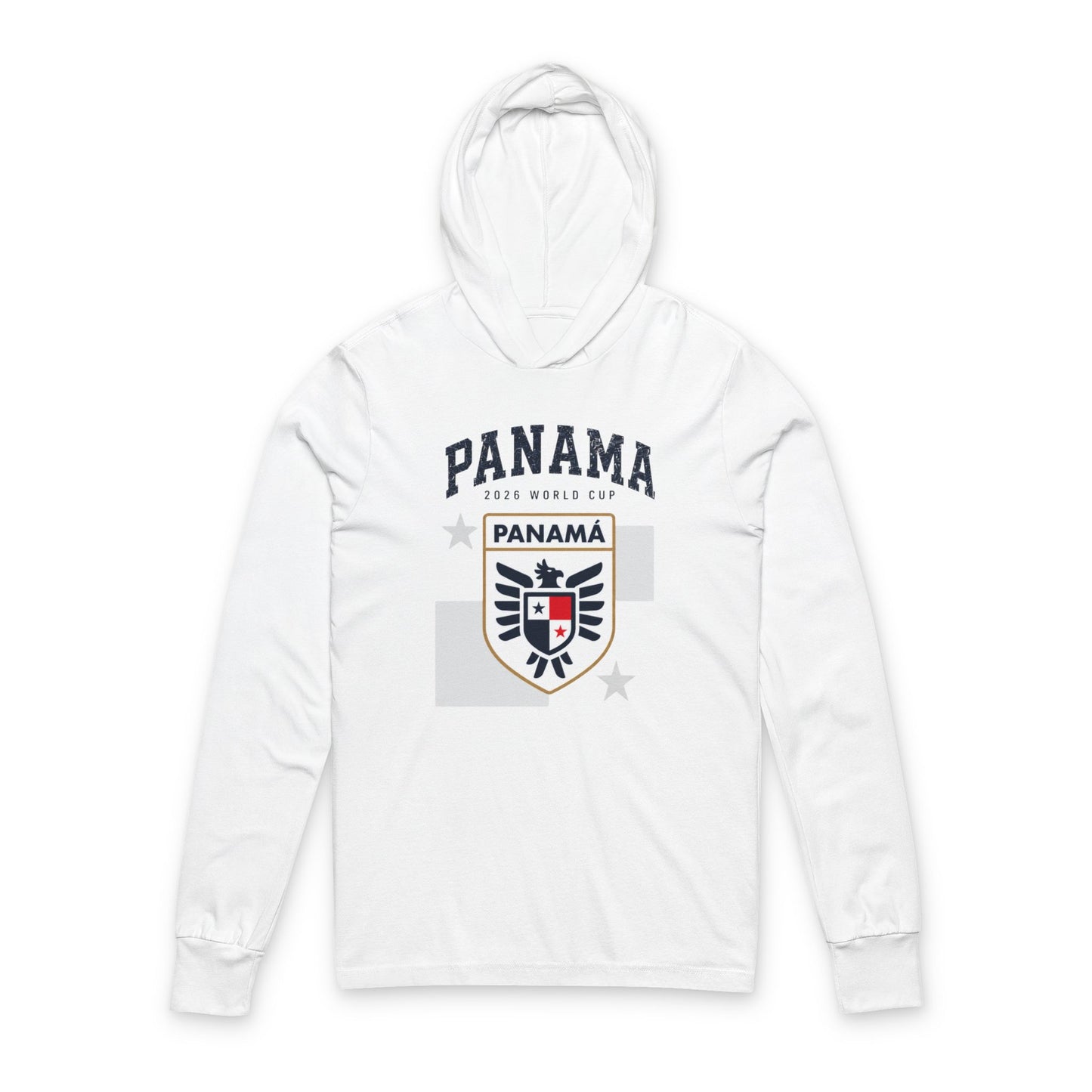 PANAMA Soccer Hoodie Tee — World Cup 2022 Team Roster Long-Sleeve Hooded Tee