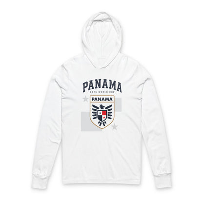 PANAMA Soccer Hoodie Tee — World Cup 2022 Team Roster Long-Sleeve Hooded Tee