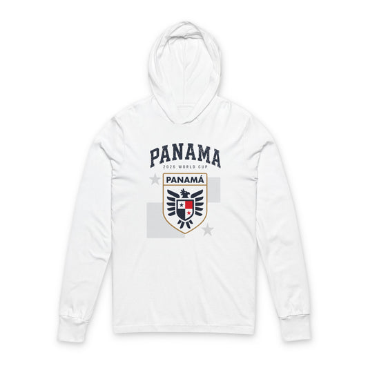 PANAMA Soccer Hoodie Tee — World Cup 2022 Team Roster Long-Sleeve Hooded Tee