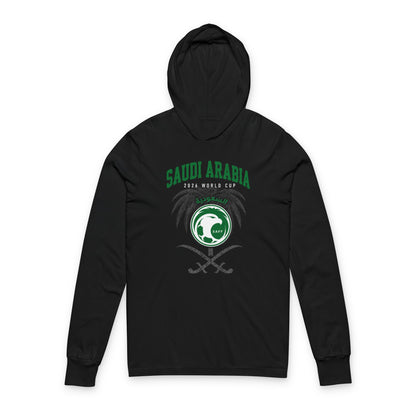 SAUDI ARABIA Soccer Hoodie Tee — World Cup 2022 Team Roster Long-Sleeve Hooded Tee