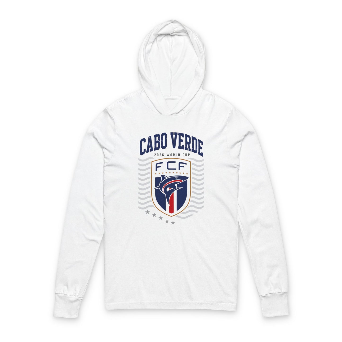 CABO VERDE Soccer Hoodie Tee — World Cup 2022 Team Roster Long-Sleeve Hooded Tee