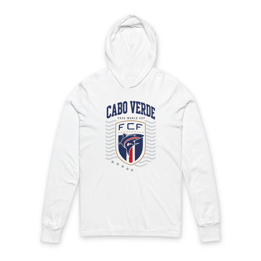 CABO VERDE Soccer Hoodie Tee — World Cup 2022 Team Roster Long-Sleeve Hooded Tee
