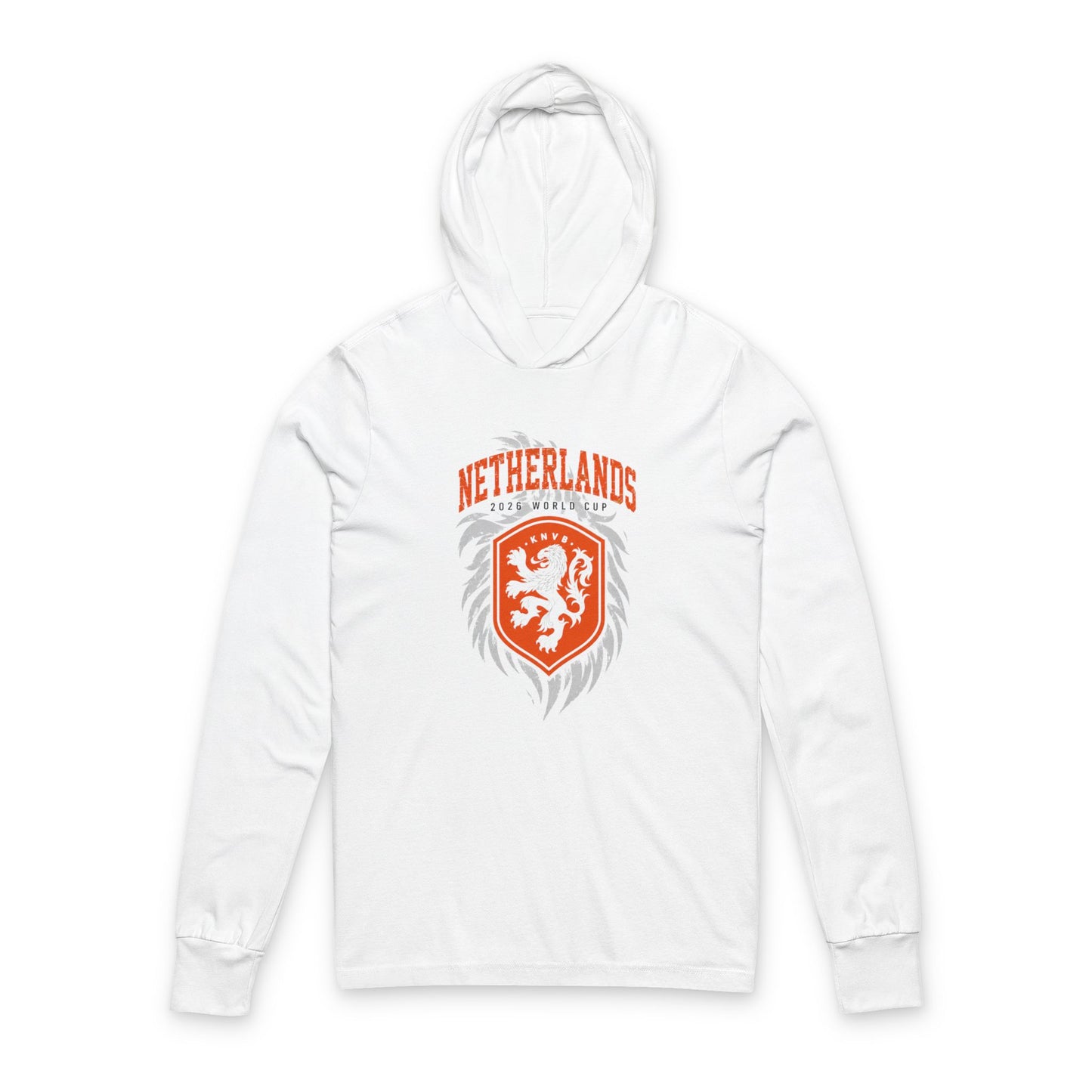 NETHERLANDS Soccer Hoodie Tee — World Cup 2022 Team Roster Long-Sleeve Hooded Tee