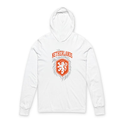 NETHERLANDS Soccer Hoodie Tee — World Cup 2022 Team Roster Long-Sleeve Hooded Tee