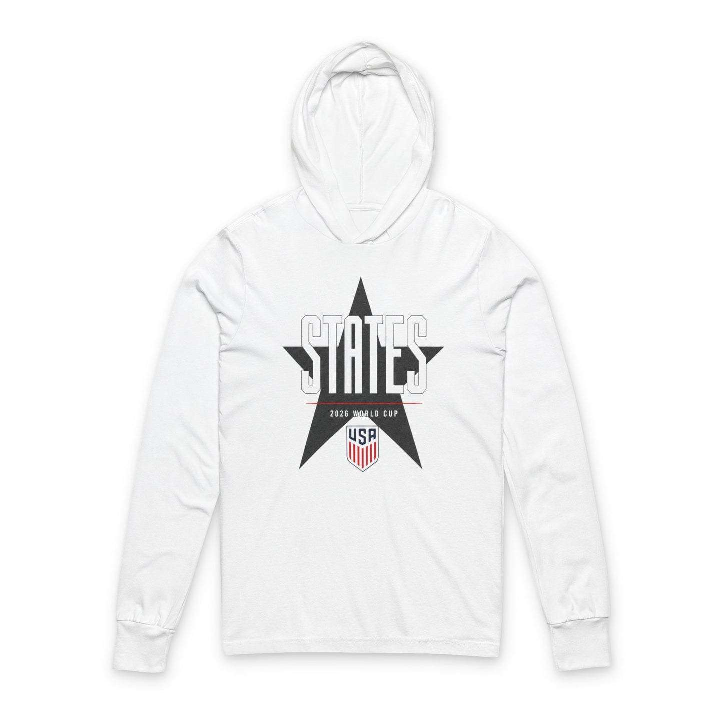 USMNT Soccer Hoodie Tee — World Cup 2022 Team Roster Long-Sleeve Hooded Tee